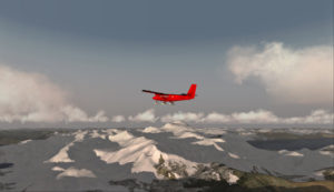 Au-dessus des sommets enneigés du Chili, en route vers Rothera, Antarctique