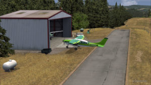 The Cessna C-207 is parked at Limberlost Ranch for a few minutes