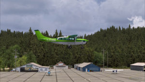 Au-dessus de la piste de l'aéroport de Gansner Field