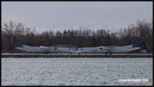 Two Porter Airlines Bombardier Q-400 on the Toronto Billy Bishop airport