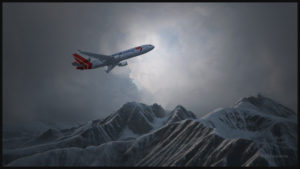 A Martinair virtual cargo MD-11 is airborne from the Innsbruck airport in Austria.