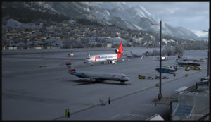 Aéroport d'Innsbruck virtuel et MD-11F de Martinair Cargo