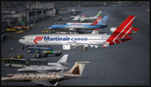 Virtual Martinair Cargo MD-11F parked at the Innsbruck airport