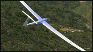 Flight with a virtual glider over an isolated village of Papua New Guinea.