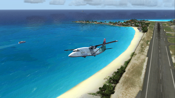 The Shorts 360 is airborne from the Princess Juliana Intl airport.