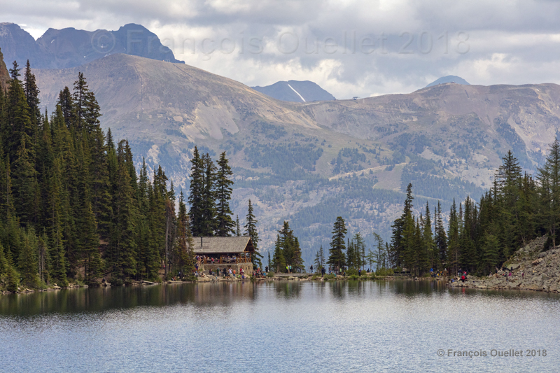 A view of the Lake Agnes Tea House, Alberta 2018.