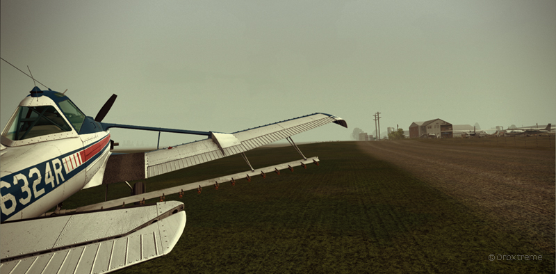 Cessna C188B Agtruck virtuel près de Claresholm Industrial Park en Alberta, Canada.