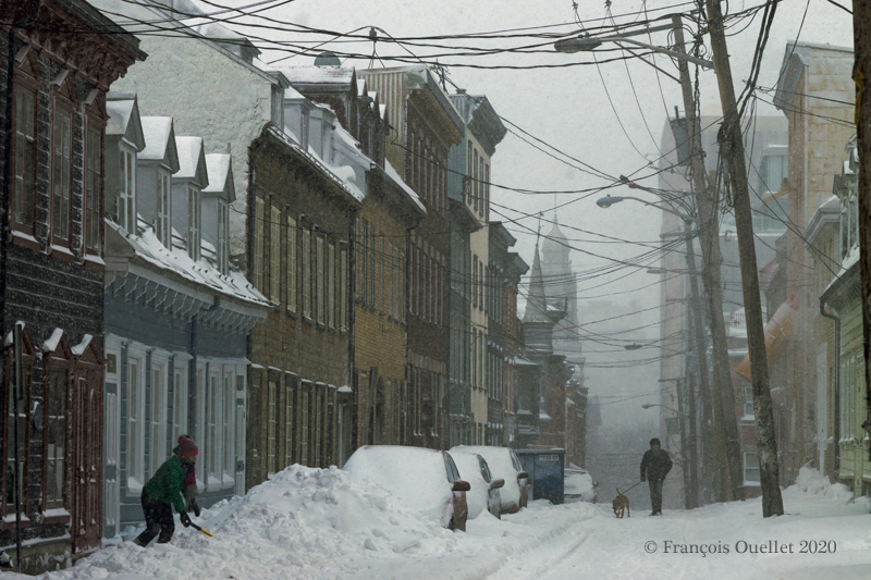 Ruelle enneigée de la ville de Québec février 2020