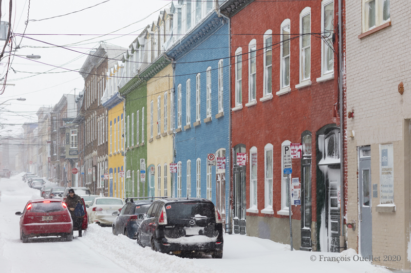 Maisons colorées du Vieux-Québec hiver 2020
