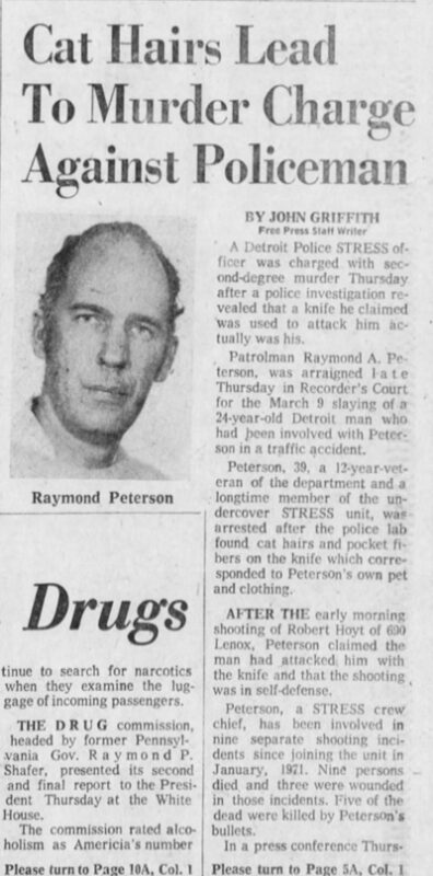 Le policier Raymond Peterson condamné à Détroit dans les années '70.