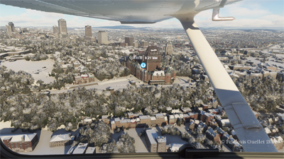 Vue aérienne de Québec sur le simulateur de vol Microsoft Flight Simulator 2020.