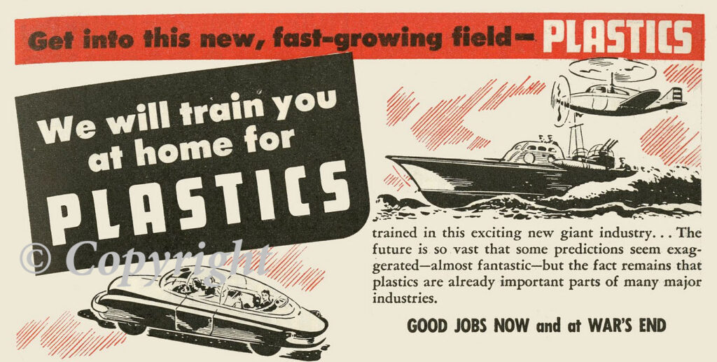 Ancienne publicité sur l'utilité du plastique.