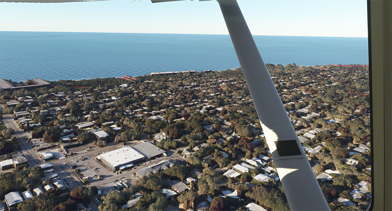 Au décollage de Key West KEYW avec le simulateur de vol MSFS 2020.