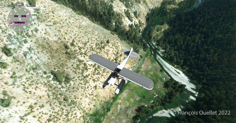 Survol de l'aéroport virtuel de Marble Creek (ID8) en Idaho avec le simulateur de vol MSFS 2020.