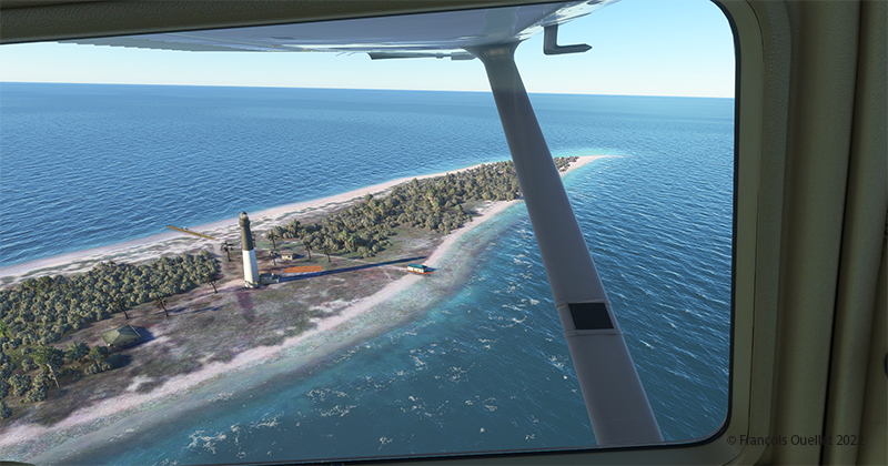 Survol du phare de Loggerhead à Key West en utilisant le simulateur de vol MSFS 2020.