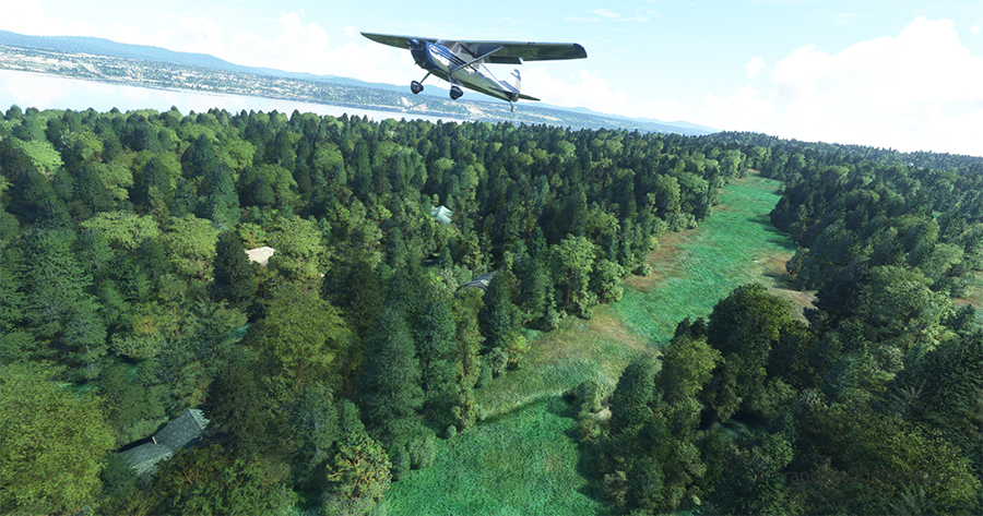 Décollage de l'Île d'Orléans avec un Cessna 170B