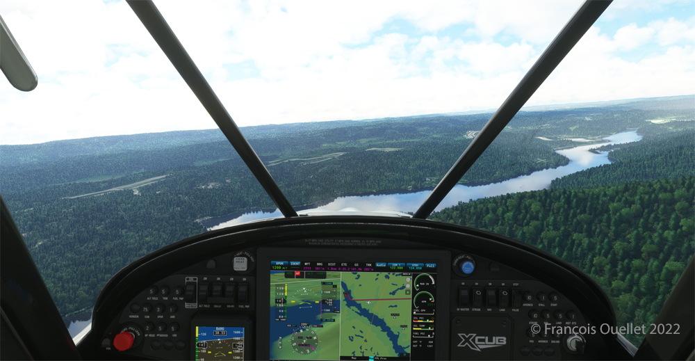 En virage pour la rivière Gatineau avec le simulateur de vol MSFS 2020