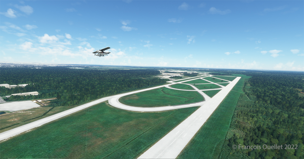 Posé-décollé effectué à l'aéroport de Mirabel au moyen du simulateur de vol MSFS 2020