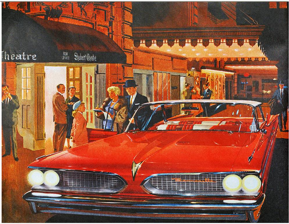 Ancienne publicité d'une voiture américaine Pontiac Bonneville