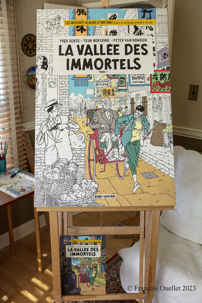 Painting of Blake and Mortimer : la vallée des immortels.