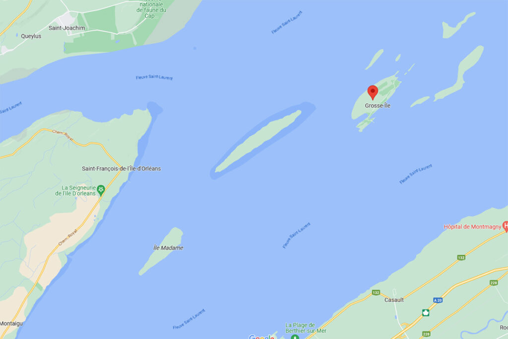 Grosse-Île au Québec sur Google Maps.