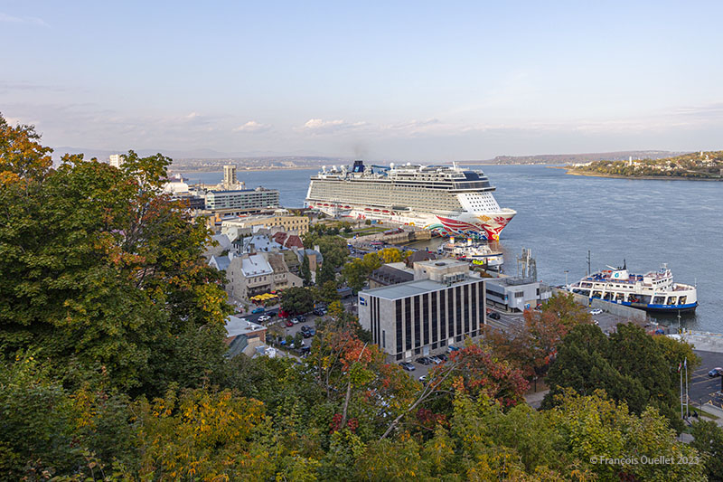 The Norwegian Joy cruise ship docked in Quebec City in 2023