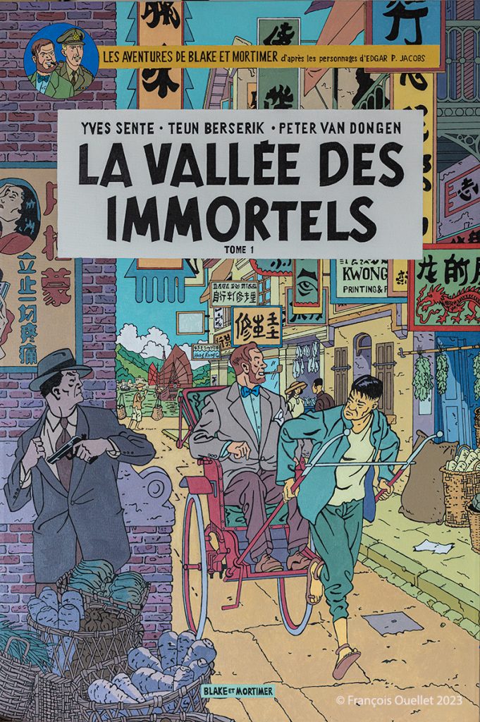 Blake and Mortimer "La vallée des immortels tome 1" final version of my 24x36 acrylic painting.