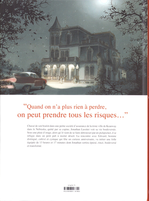 Back cover of the comic strip "13h17 dans la vie de Jonathan Lassiter".