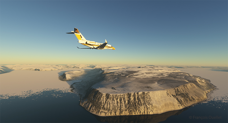 The Cessna Longitude arrives over Iceland in flight simulation