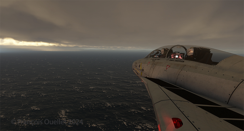 F-14 Tomcat at work over the sea