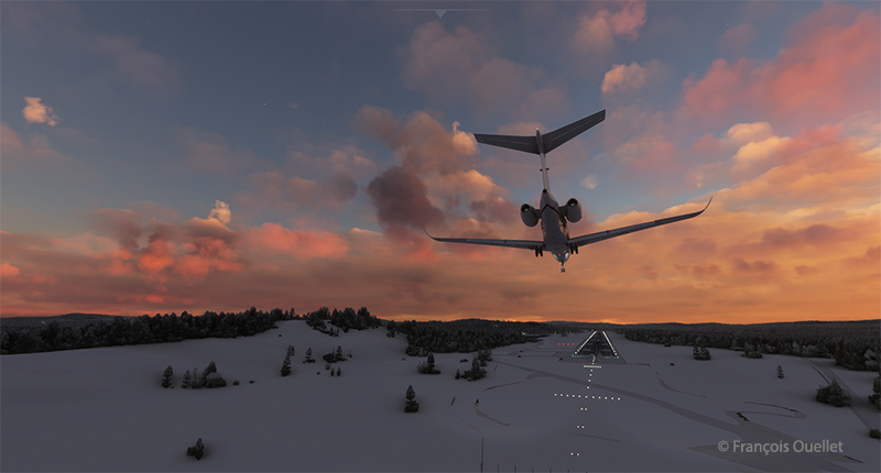 Cessna Citation on short final runway 22 for the Ivalo (EFIV) virtual airport in Finland.