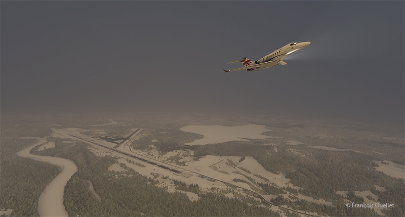 Airborne from the Ivalo virtual airport (EFIV) in northern Finland.