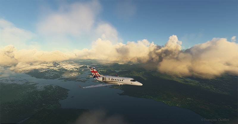 En approche pour l'aéroport virtuel de Molde (ENML) avec le Cessna Citation Longitude.