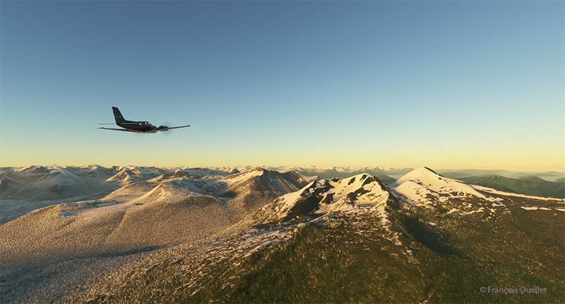 Enroute to the virtual Sandane airport (ENSD) in Norway with Microsoft Flight Simulator.