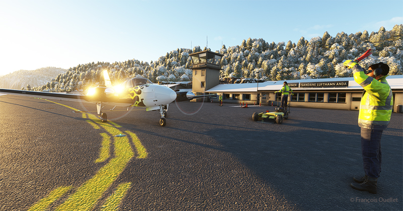 Help for parking is offered at the Sandane (ENSD) virtual airport in Norway.