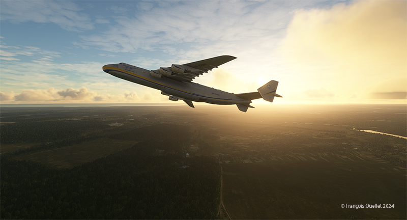 The Antonov 225 taking-off from the Antonov airport (UKKM) in Ukraine heading to Sochi, Russia.