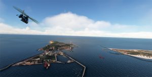 Hélicoptère H160 arrive à Helgoland, Allemagne, en simulation de vol