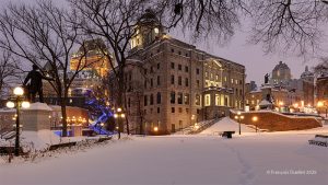 Old Quebec in winter seen from Parc Montmorency in 2025