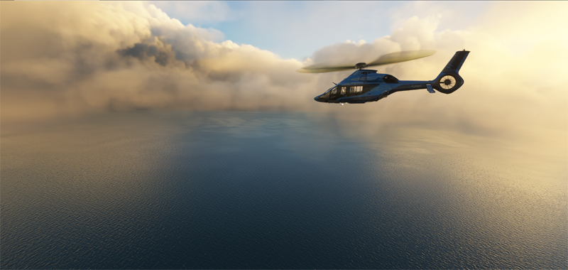 H160 helicopter enroute to the ENXB Eldfisk B oil platform with MSFS