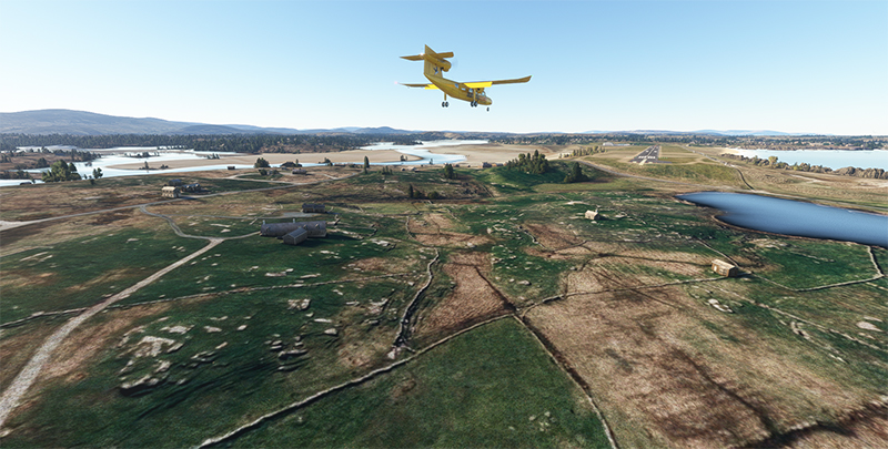 The Britten Norman Trislander is on final for Donegal airport (EIDL) in flight simulation