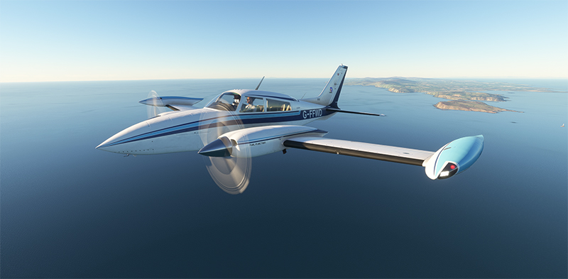 Le bimoteur Cessna 310R traverse la mer d'Irlande vers l'aéroport de Dublin (EIDW)