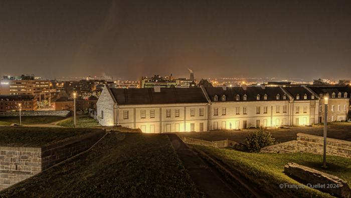 Dauphine Redoubt buildings in Quebec City, 2024.