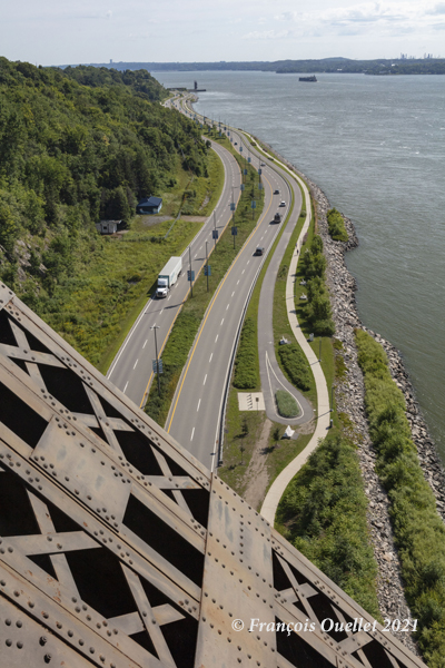 The Promenade Samuel-De Champlain seen from the Quebec Bridge in 2021.