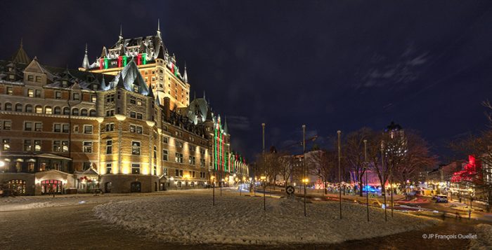 Photo HDR du Château Frontenac et environs en hiver à Québec