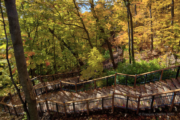 Stairs of the Cataraqui Domain in HDR in autumn