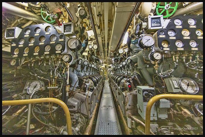 Inside the canadian submarine HMCS Onondaga in Pointe-au-Père