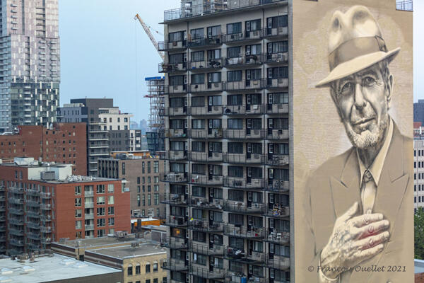 Leonard Cohen on a Montreal Building