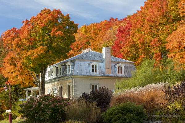 Quebec house and fall colors