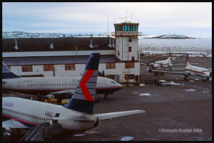 photos on film: airplanes and helicopters seen in Iqaluit between 1989 and 1991