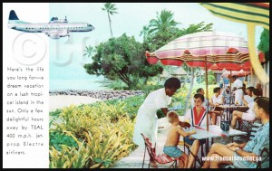 People and Teal Airline Fiji on aviation postcard web       
